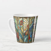 Glas in lood Red Chief Poppies bij zonsopgang Latte Mok (Linkerhoek)