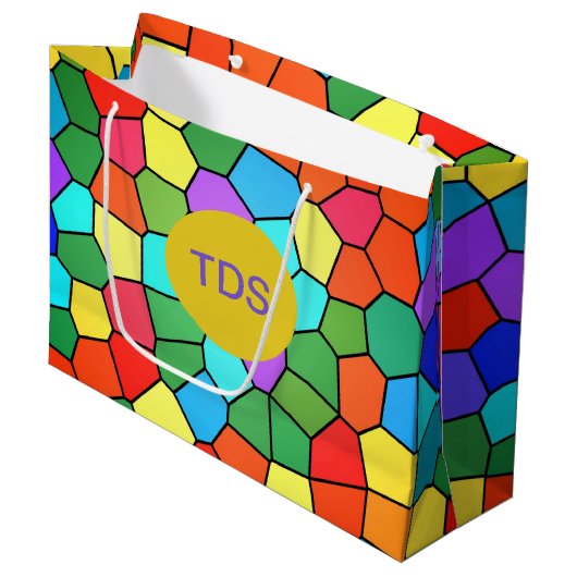 Glas in lood regenboog groot cadeauzakje (Voorkant Gekanteld)
