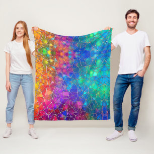 Glas in lood regenboogpatroon fleece deken