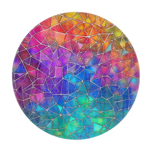 Glas in lood regenboogpatroon snijplank (Voorkant)