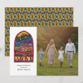 Glas in lood | Religieuze fotofeestdag Kaart (Voorkant / Achterkant)