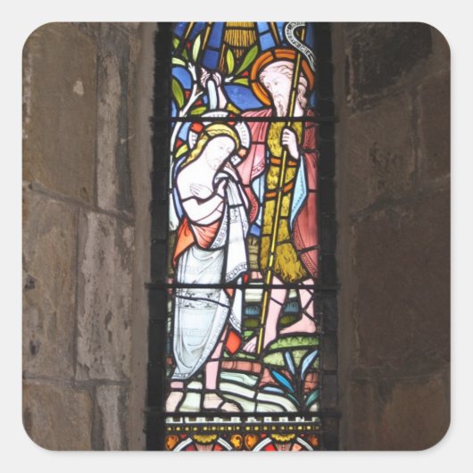 Glas in lood Religieuze Venster Stickers (Voorkant)