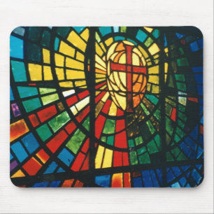Glas in lood resulterend in cross-mousepad kunst muismat