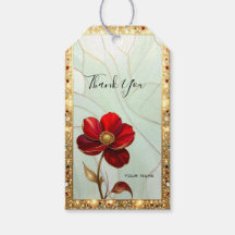 Glas-in-lood Rode Bloem Cadeaubijslage