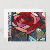 Glas in lood Roos Briefkaart (Voorkant / Achterkant)