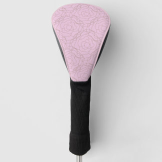 Glas in lood Roos: Goud Roos op Roze Golfheadcover
