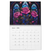 Glas in lood Rozen Bloemen Kalender (Mar 2026)