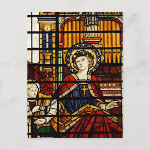 Glas in lood Saint Cecilia Briefkaart