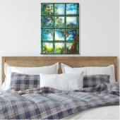 Glas in lood Schilderachtig landschap Canvas Afdruk (Insitu (Slaapkamer))