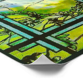  Glas in lood Schilderachtig venster Poster (Hoek)