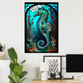 Glas in lood Seahorse Poster (Thuiskantoor)