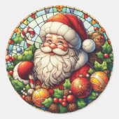Glas in lood Sinterklaas Classic Ronde Sticker (Voorkant)