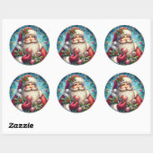 Glas in lood Sinterklaas Ronde Sticker (Vel)