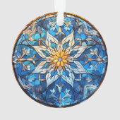 Glas in lood Sneeuwvlok Claus Kerstversiering Ornament (achterkant)