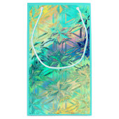 Glas in lood sneeuwvlok kleurrijk blauwgroen roze klein cadeauzakje