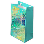 Glas in lood sneeuwvlok kleurrijk blauwgroen roze klein cadeauzakje