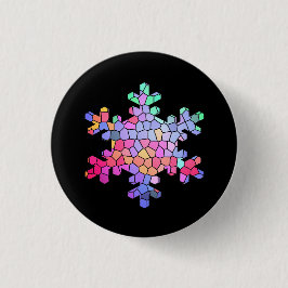 Glas in lood Snowflake Button op zwart