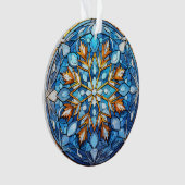 Glas in lood Snowflake kerstversiering Ornament (voorkant)