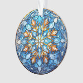 Glas in lood Snowflake kerstversiering Ornament (voorkant)