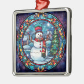 Glas in lood Snowman Ornament (Links)