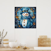 Glas in lood Snowman Poster (Keuken)