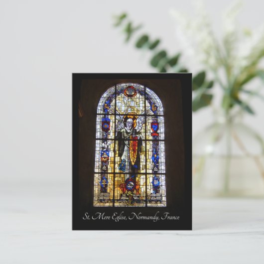 Glas in lood - St. Mere Eglise Briefkaart (Staand voorkant)