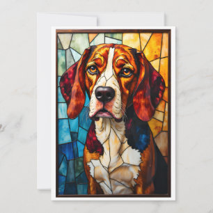 Glas-in-lood stijl Beagle Hond  Kaart
