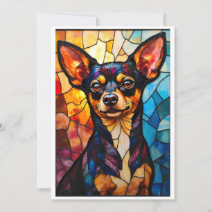 Glas-in-lood stijl Chihuahua hond Kaart