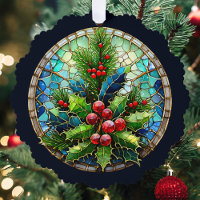 Glas in lood stijl Holly & Pine