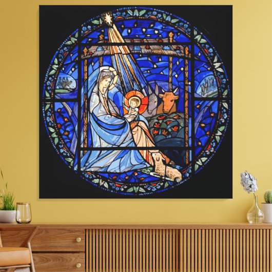 Glas in lood stijl Nativiteit Canvas Afdruk (Insitu (Woonkamer))