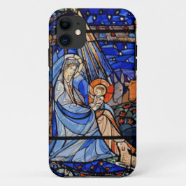 Glas in lood stijl Nativiteit iPhone 11 Hoesje