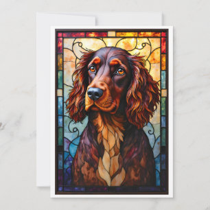 Glas-in-lood stijl Setter Spaniel Hond Kaart
