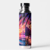 Glas in lood stijl tropisch strand waterfles