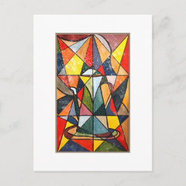 Glas in lood Theepot Acryl Kunstwerk Briefkaart