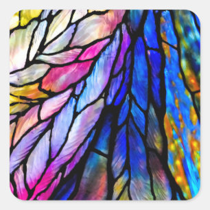 Glas in lood, Tiffany - Stijl, Vierkante Sticker