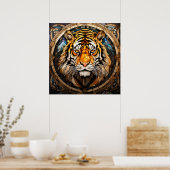 Glas in lood Tiger Poster (Keuken)