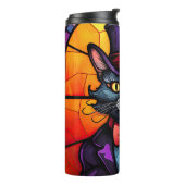 Glas in lood Top Hoed Cat Thermosbeker (Gedraaid links)