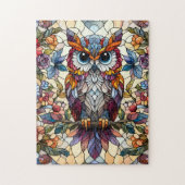 Glas-in-lood-uil-kunst Legpuzzel (Verticaal)