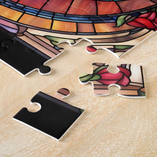 Glas in lood Valentijns Hart Legpuzzel (Zijkant)