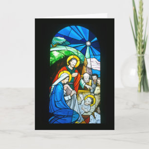 Glas in lood van de katholieke kerk in Nagasaki Feestdagen Kaart