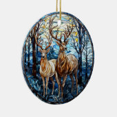 Glas in lood van herten keramisch ornament (Rechts)