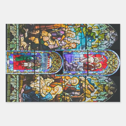 Glas in lood van kerken en kruisingen inpakpapier vel (Voorkant 3)