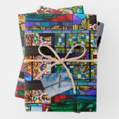 Glas in lood van kerken en kruisingen inpakpapier vel (In situ)