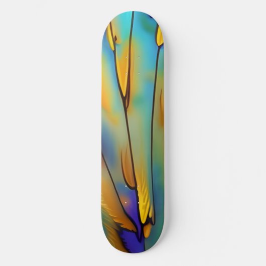 Glas-in-lood Veer AI Abstracte Kunst  Skateboard (Voorkant)