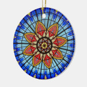 Glas in lood venster keramisch ornament (Links)