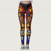 Glas in lood venster kerst wow leggings (Voorkant)