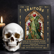 Glas in lood Verraders Tarot Kaart Moord Mysterie