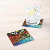 Glas in lood vierkante kartonnen onderzetter (Insitu)