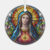 Glas in lood Virgin Mary Ornament (Voorkant)
