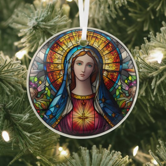 Glas in lood Virgin Mary Ornament (Insitu)
